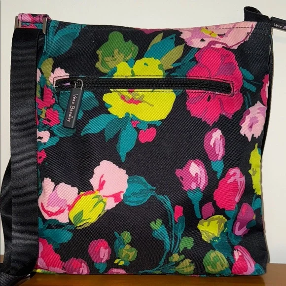 Vera Bradley Black and Pink Floral Crossbody Bag - Picture 4 of 8